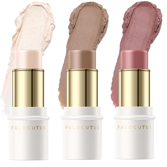 3 Pcs LIGHT-WARM Contour Stick Set,Professional Makeup Kit for All Skin