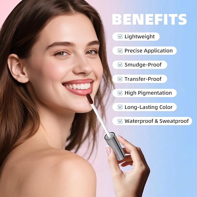 KIMUSE Peel Off Lip Stain, 24H Long Lasting, Waterproof & Transfer-Proof Matte Lip Tint with Vitamin E, 3 Colors, Vegan & Cruelty-Free for Sensitive Skin, Ideal for Daily & Date Looks
