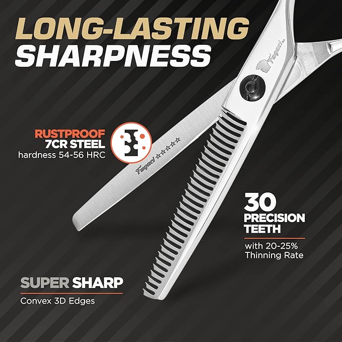 Fagaci Hair Thinning Scissors 6", Professional Thinning Shears Sharp Blades