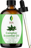 SVA Camphor Essential Oil, Glass Bottle with Dropper, 4 Fl Oz (118 ml)