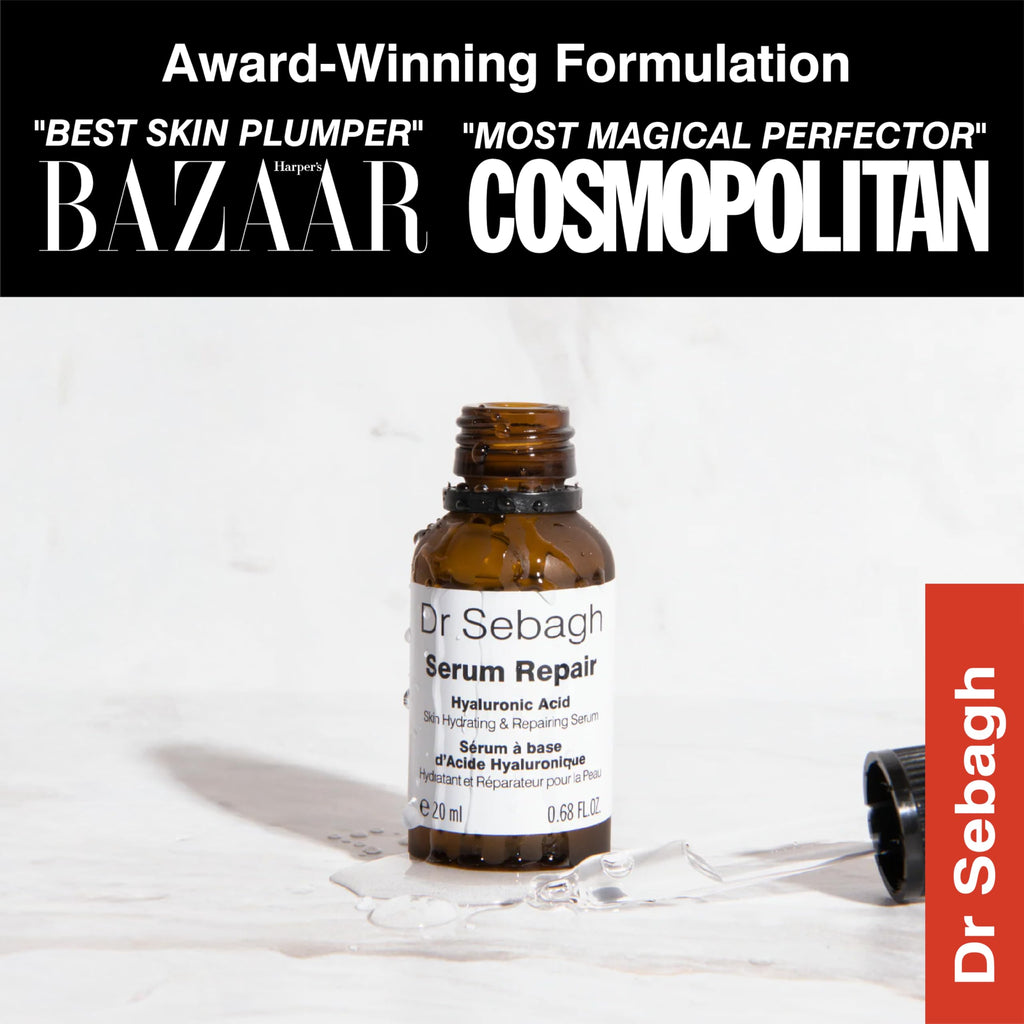 Dr Sebagh Serum Repair (0.68 fl oz) - Award-Winning Hyaluronic Acid Facial Hydrator - Anti Aging & Wrinkle - Skin Moisturizing & Repairing Formula - Collagen Boosting Youthful Glow For Women & Men