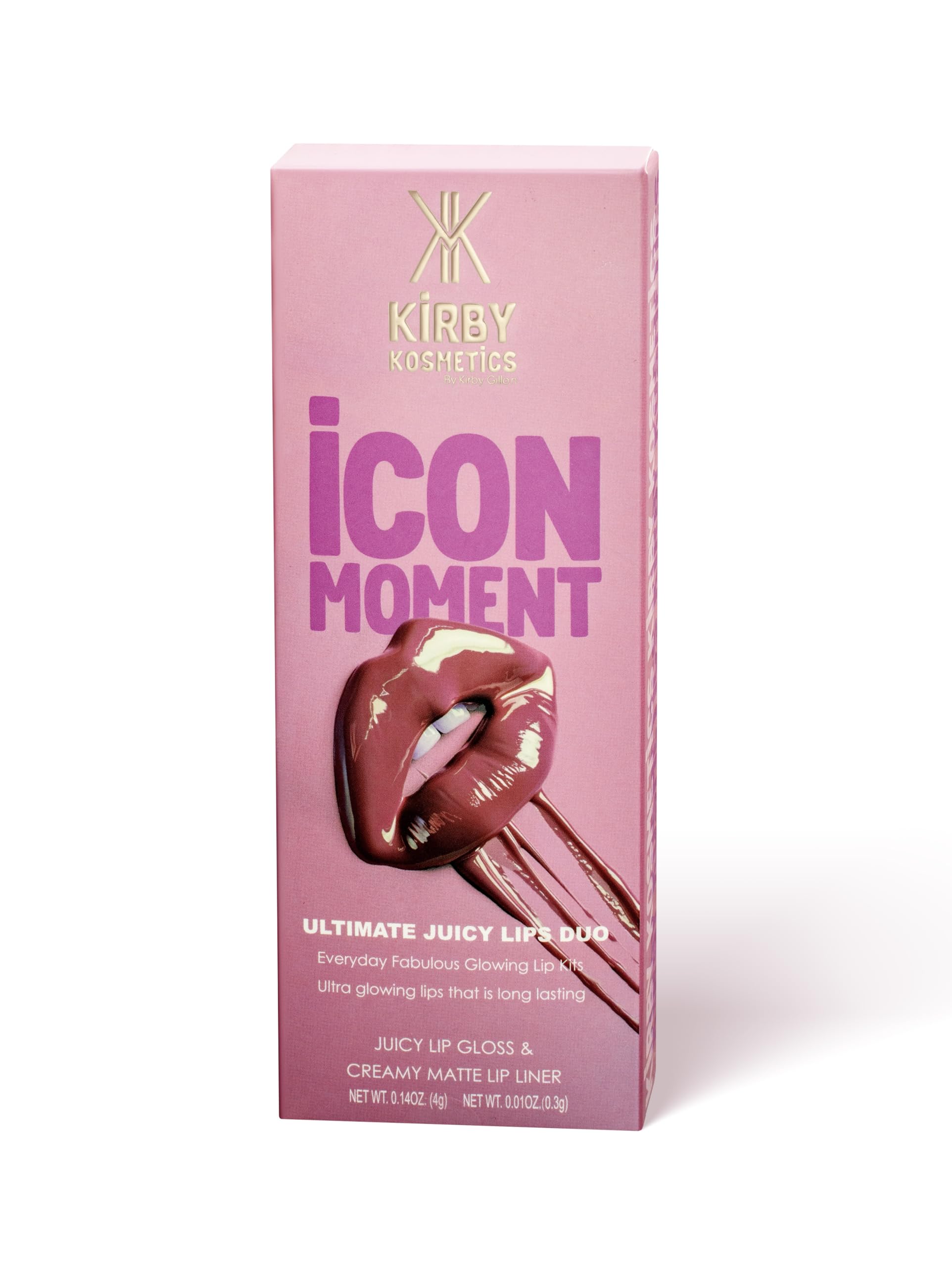 Kirby Kosmetics Lip Kit Duo – Icon Moment- TikTok-Viral Precision Liner & Glossy Liquid Lipstick, Clean 2-Step Set with Hydrating Long-Wear Color – Bold Inclusive Beauty for Everyday Konfidence
