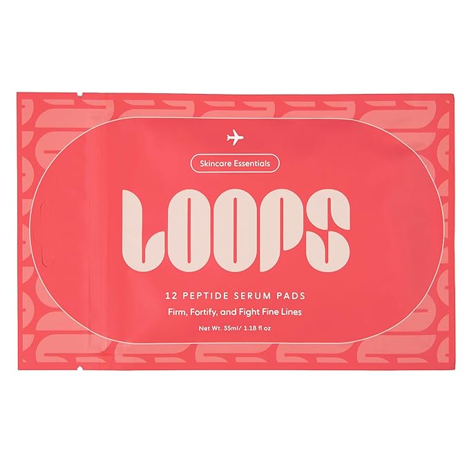 LOOPS Peptide Serum - Moisturizing Korean Skincare Pads for Travel, 12