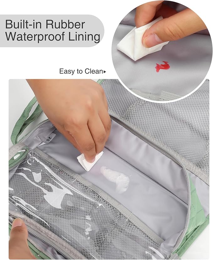 Relavel Travel Hanging Toiletry Bag for Women for Full-size Container