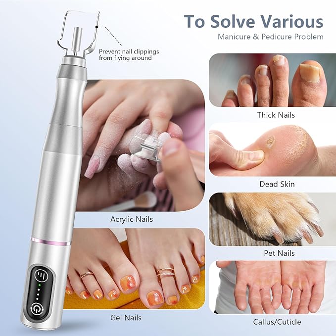 TUOBEO Cordless Nail Drill, Rechargeable Electric Nail File, 11 Bits