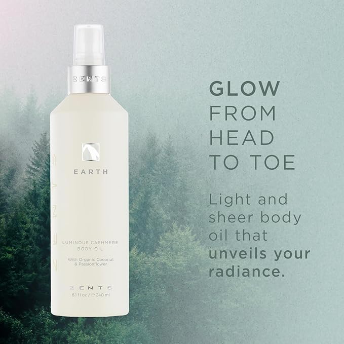 Zents Luminous Cashmere Body Oil (Earth Fragrance) 8 fl oz