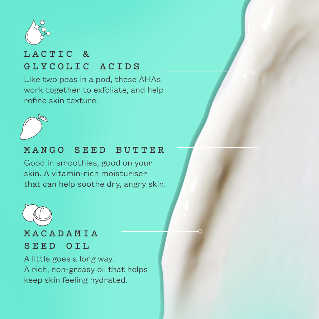 Frank Body Smoothing AHA Body Lotion | Vegan, Cruelty Free, Body Exfoliant | Fights Breakouts and Hydrates Skin with Lactic & Glycolic Acids, Hydrating Oils, & Mango Seed Butter | 4.73 fl oz / 140 ml