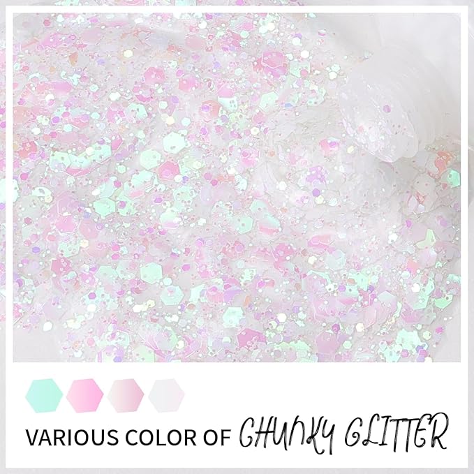 DAGEDA Iridescent Body Glitter Gel, Sparkly Hair Face Glitter Makeup