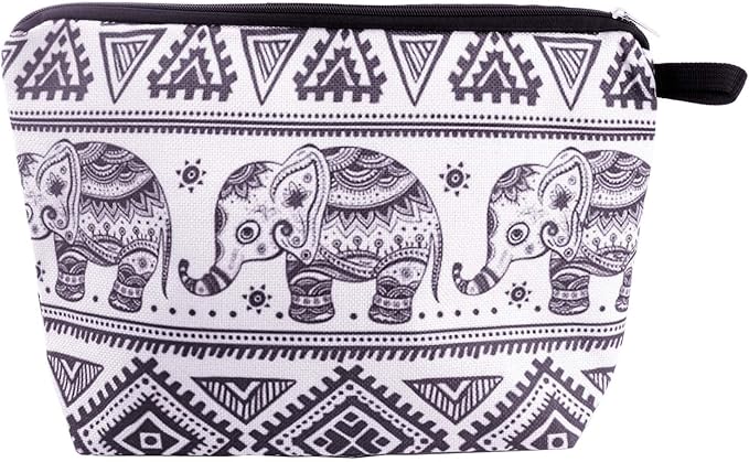 Pebarmnt Cute Animal Lovers Gifts Elephant Cosmetic Bag Makeup Pouch with Zipper (elephant)