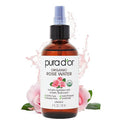 PURA D'OR 4 Oz ORGANIC Rose Water Toner - USDA Certified 100% Pure Full Skin Hydration, Control Excess Oils- Cleanses & Softens - Promotes Healthy Skin - For All Skin Types, Ayurvedic Skin Care