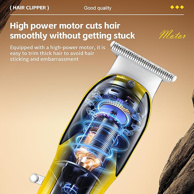 CACRTY Hair Clippers for Men, Cordless Clipper and Trimmer Set, Clippers for Hair Cutting Kit with LCD Display, Long Battery Life, R-Shaped Rounded Corner Design,Powerful Motor, Gifts for Men