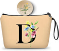 Women Birthday Maid of Honor Monogrammed Gifts for Bride Bridesmaid Sister Friend Her Teacher Makeup Cosmetic Bag with Mirror Mothers Day Christmas Graduation D