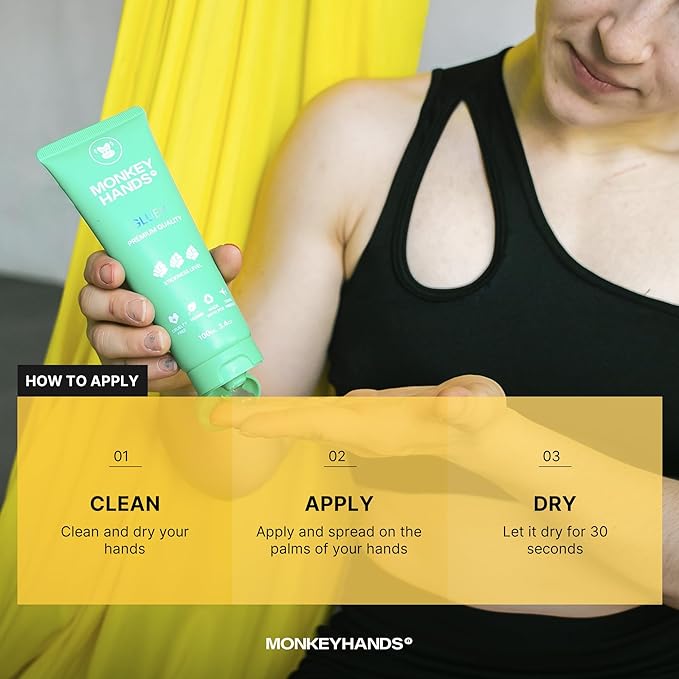 MONKEY HANDS Gel Grip Pole Dance, Calisthenics, Rings, Parkour, Gymnastics, Padel, Tennis and More - High Performance - Skin Friendly, Vegan, Without Parabens and Petrolatum - 100ml.