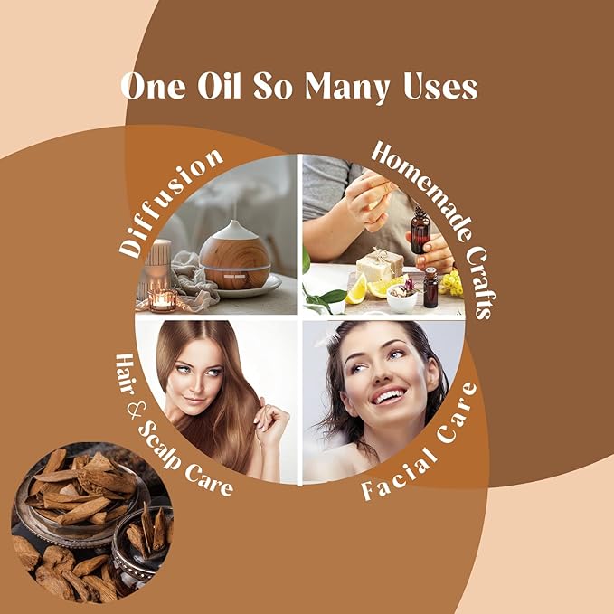 LOTUSJOY Agarwood Essential Oil, for Diffuser, Meditation, Home DIYs - 4 Oz