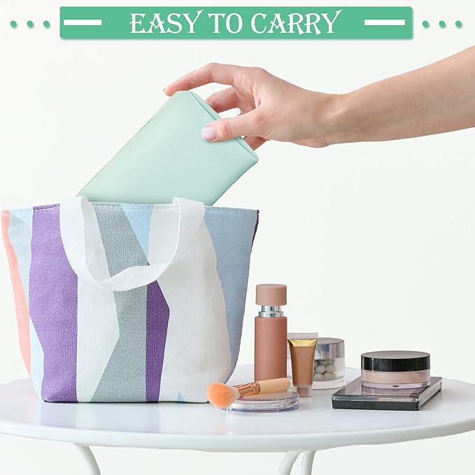 Sanwuta 9 Pcs Makeup Bags Bulk Bridesmaid Proposal Gifts Cosmetic Bags Preppy PU Leather Double Zipper Toiletry Pouch Portable Travel Organizer Case for Women Bachelorette Gift(Mint Green)