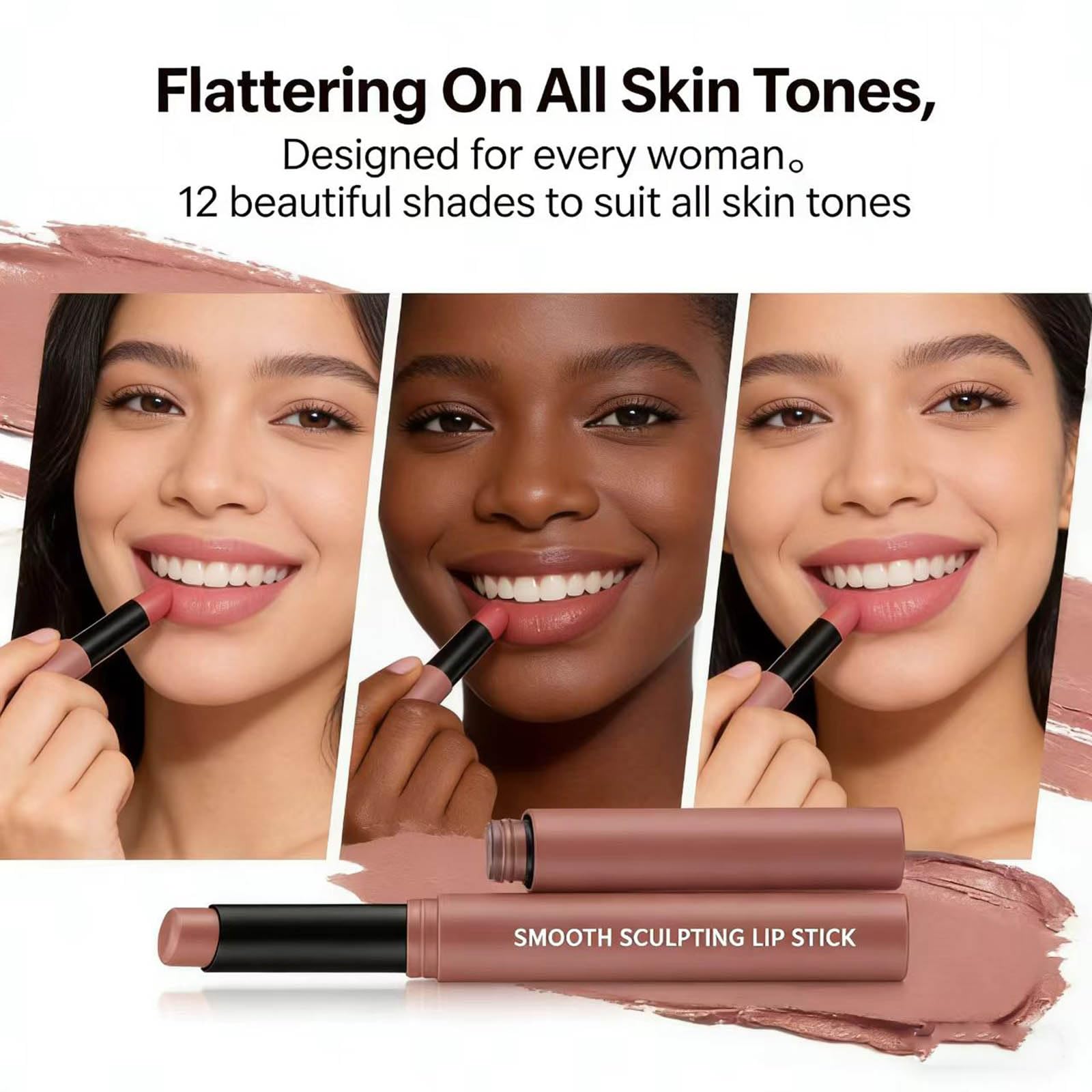 TWLBXMG Matte Lipstick Single, Long Lasting Waterproof Velvet Lipsticks, High Pigment Non-Stick Cup Not Fade Lipstick for Women，Quick Makeup Lightweight Portable # 10
