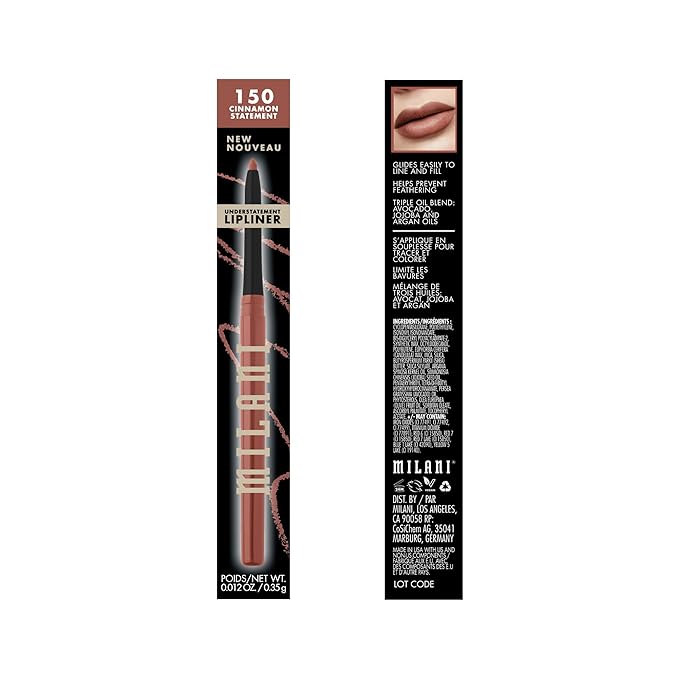 Milani Understatement Lipliner Pencil - Highly Pigmented Retractable Soft Lip Liner Pencil, Easy to Use Lip Makeup - Cinnamon Statement