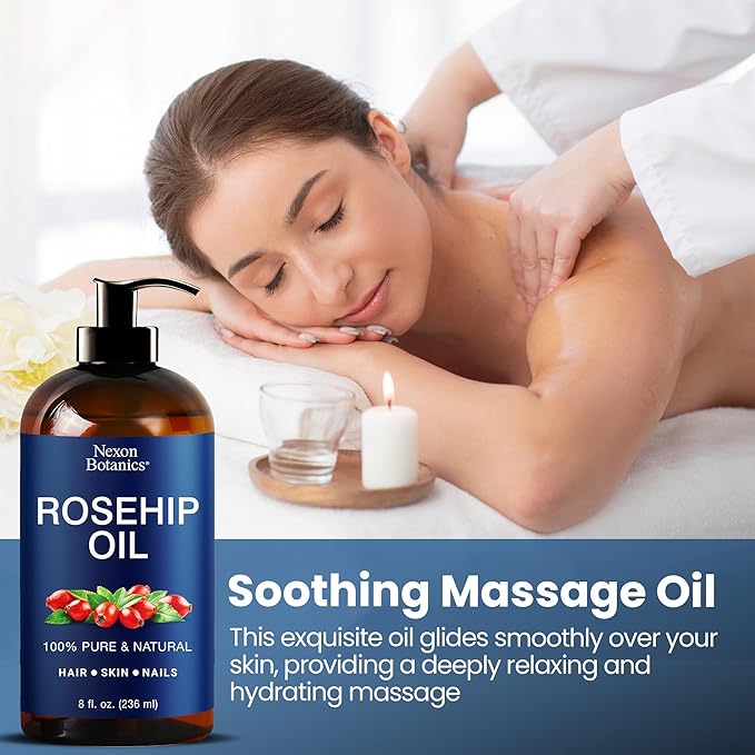 Rosehip Oil for Face 8 fl oz - Hydrating Facial Oil for Gua Sha Massage