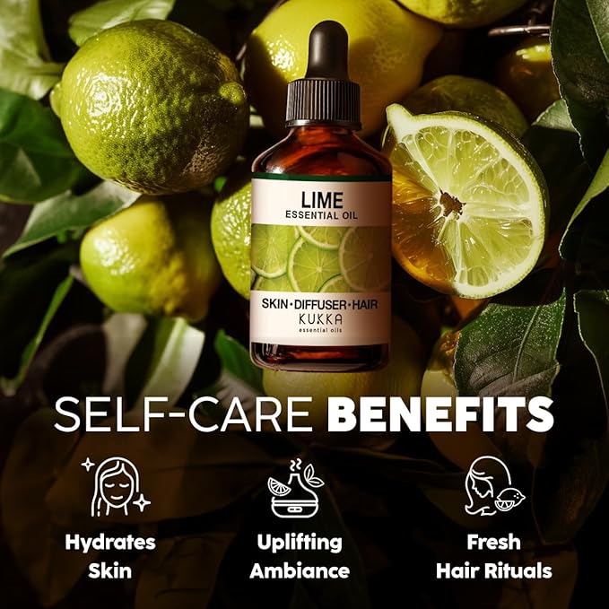 100% Pure Lime Oil - 4 Fl Oz Lime Essential Oil for Hair, Skin, Diffuser, Aromatherapy & DIY Soap Making Scent