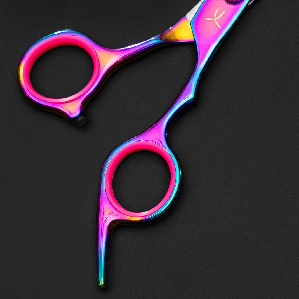 FARRAY Hair Cutting Scissors - Japanese Stainless Steel,Professional 6.5" Razor Edge Barber Shears for Men, Women & Kids Ergonomic design for Salon & Home(Aurora color)