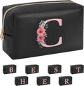 Initial Makeup Bag for Women, Travel Makeup Bag Small Cosmetic Bag, Birthday Gifts for Girls and Women, Teen Girls Gifts Trendy Stuff, Personalized Gifts for Grandkids Teacher Friends Bride Bridesmaid