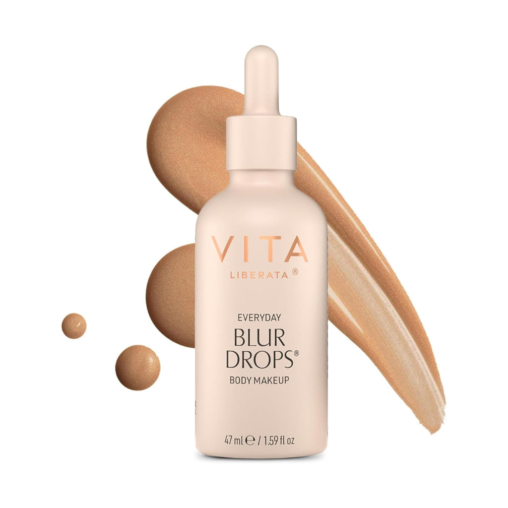 VITA LIBERATA Everyday Body Blur Drops Medium 1.59 Fl Oz, Body Makeup, Wash Off Tanning Drops, Water Resistant, Matte Satin Skin Finish