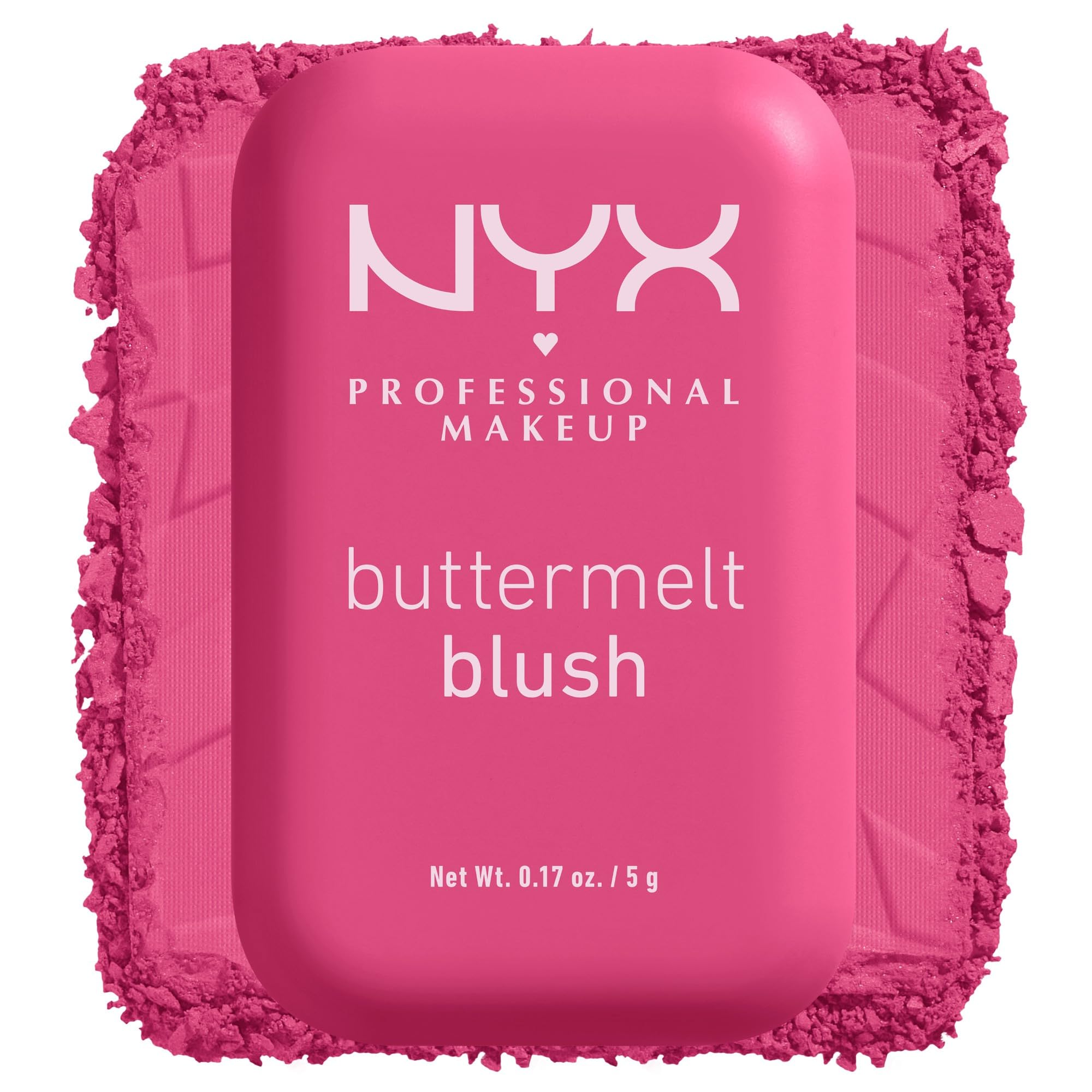 NYX PROFESSIONAL MAKEUP Buttermelt Powder Blush, Fade and Transfer-Resistant Blush, Up to 12HR Make Up Wear, Vegan Formula - Butta With Time