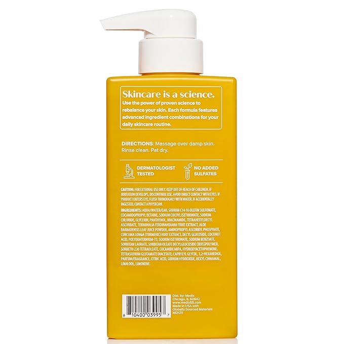 Medix 5.5 Radiant Glow Vitamin C Body Wash W/Niacinamide | Citrus Scented Gentle Body & Face Cleanser For Women, Men, Dry Skin, & Smoother-Looking Skin | Removes Dirt, Oil, & Impurities, 2-Pack