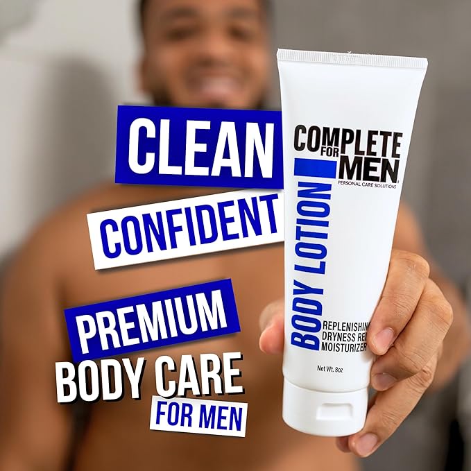 COMPLETE FOR MEN - Body Lotion for Men, for Dry Skin: Non-Greasy Hand & Body Moisturizer with Shea Butter, Aloe Vera, 24 Hour Hydration, Mens Lotion for Dry Skin