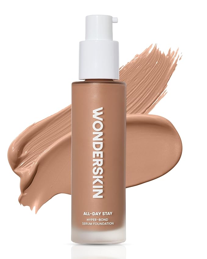 Wonderskin Hyper-Bond Serum Foundation – Waterproof, Transfer-Proof, 24HR Longwear Face Makeup with Niacinamide & Hyaluronic Acid – Lightweight, Natural Finish, Vegan & Cruelty-Free (Mood)