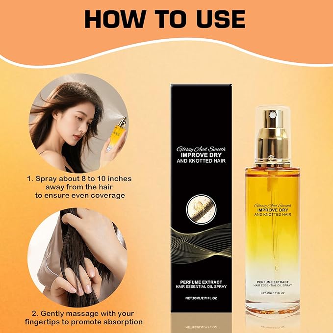 FlowFish Hair Treatment Oil, Clear Hair Oil Spray Improve Dry and Frizzy Hair, Curly Hair, Detangling, Styling and Moisturizing - for Women & Men Daily Care