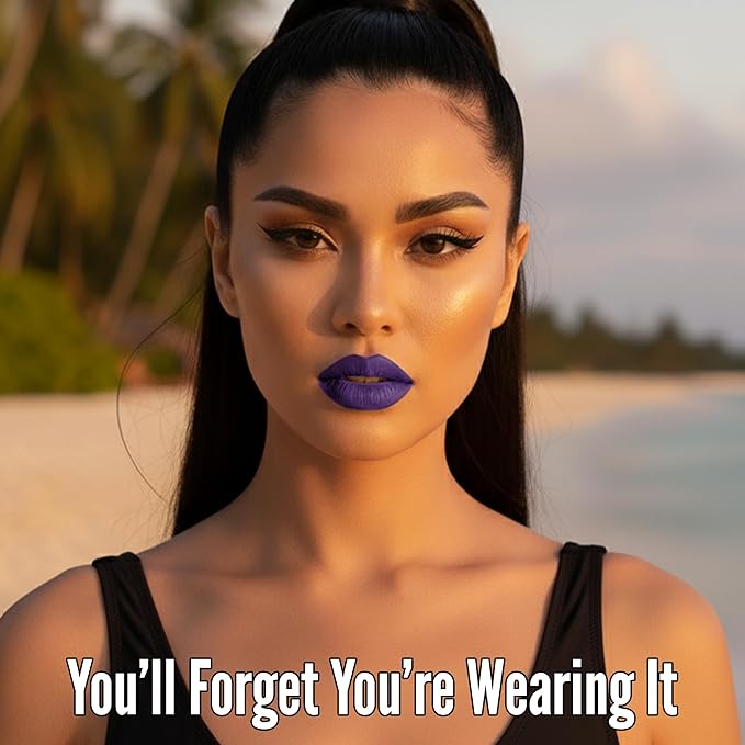 Mynena Weightless Deep Purple Matte Liquid Lipstick, Violet
