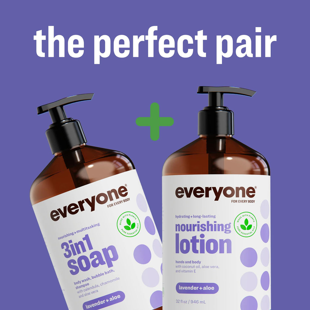 Everyone 2-in-1 Hand & Body Lotion, Lavender + Aloe, 32 oz 2-Pack