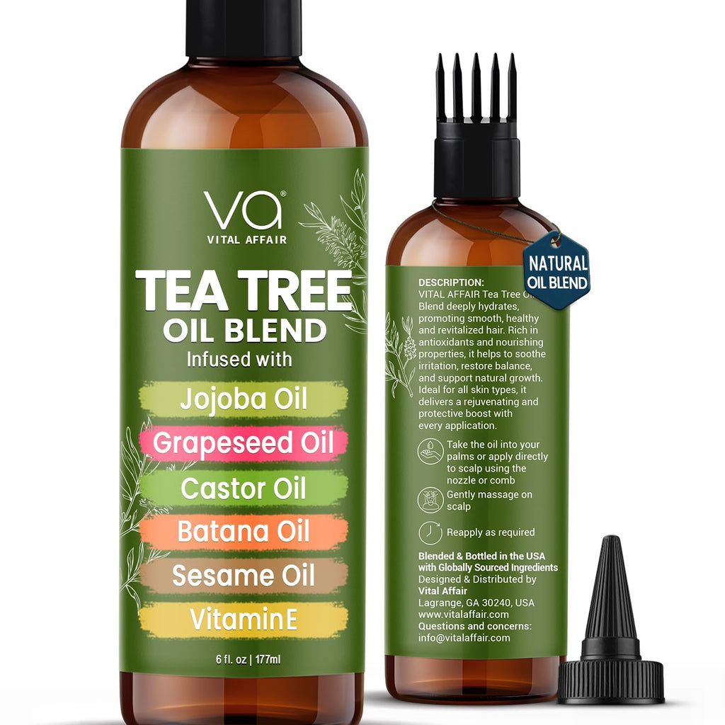 Tea Tree Hair Growth Oil 6 Fl Oz With Jojoba, Castor, Batana Oil