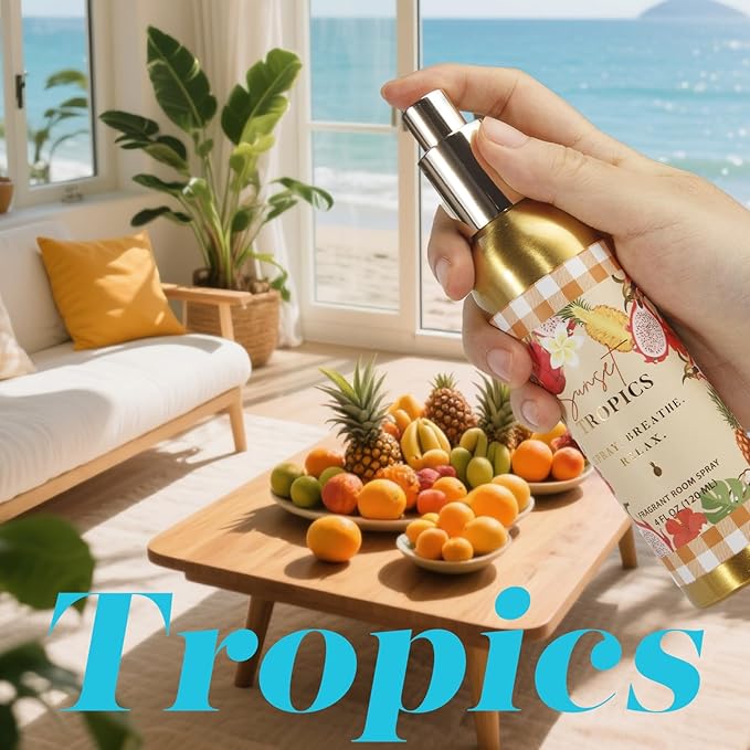 Room Spray, Tidal Coconut, Woven Ocean, Sunset Tropics, Each 4 fl oz