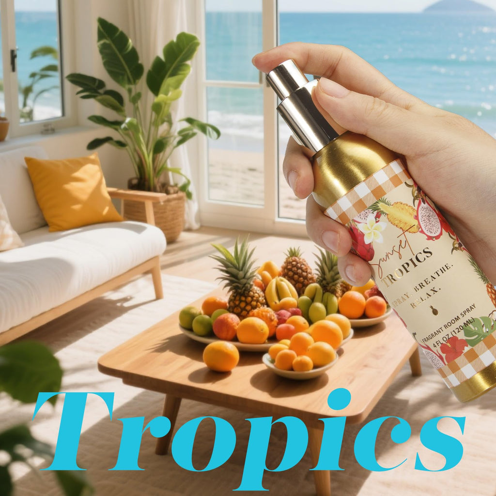 Room Spray, Tidal Coconut, Woven Ocean, Sunset Tropics, Each 4 fl oz