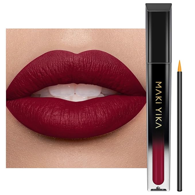 MAKI YIKA Burgundy Red Lipstick for Women Colorstay Long Lasting Lipsticks