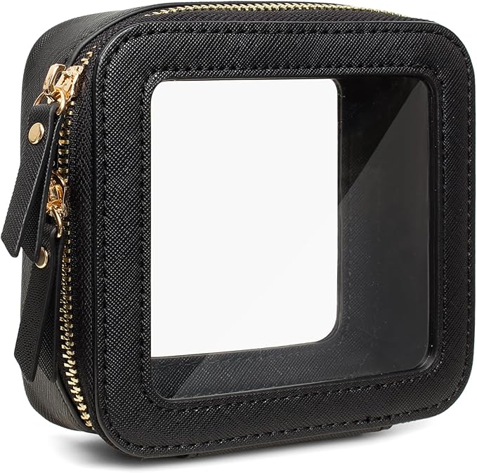 FFpaw Clear Makeup Bag, Small Makeup Bag TSA Approved Toiletry Bag Cosmetic Travel Bag Cute Makeup Bag Organizer Makeup Case Pouch Car Essentials for Women Men