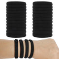 Elastic Hair Bands, 2 Inch Seamless No-Damage Hair Elastics，Cotton Ponytail Holders，Stretchable Hair Bands (Black-120pcs)