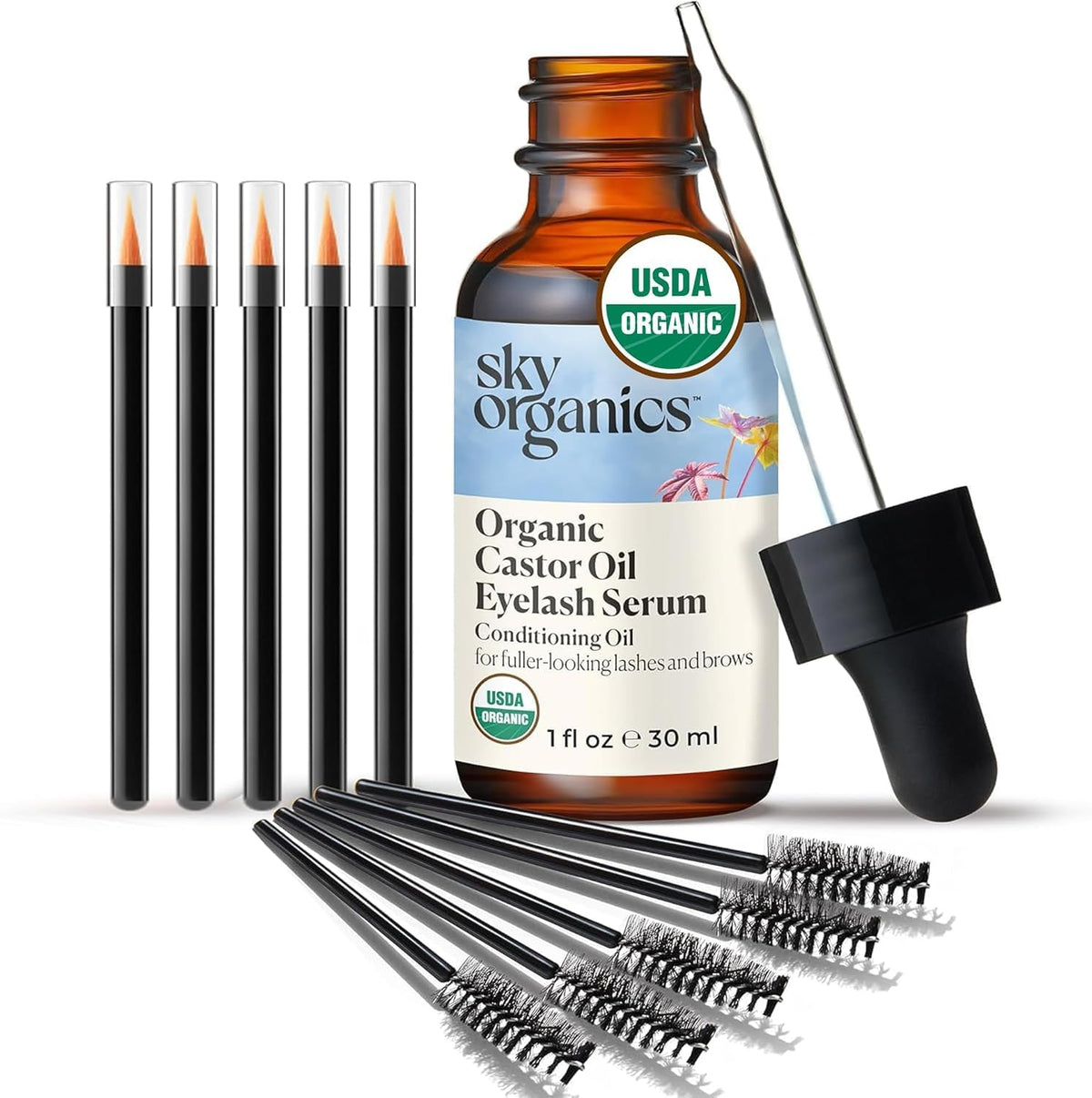 Sky Organics Organic Castor Oil 16oz, Pure, Cold Pressed and Hexane Free