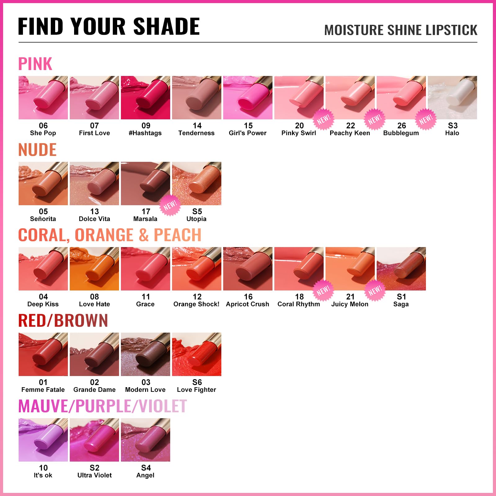 Oulac Moisture Nude Red Lipstick for Women, Hydrate Tinted Lipstick for Mother's Day, Tinted Lip Balm for Dry Lips, Juicy Look, Glossy Finish, Vegan, Cruelty-Free (16)