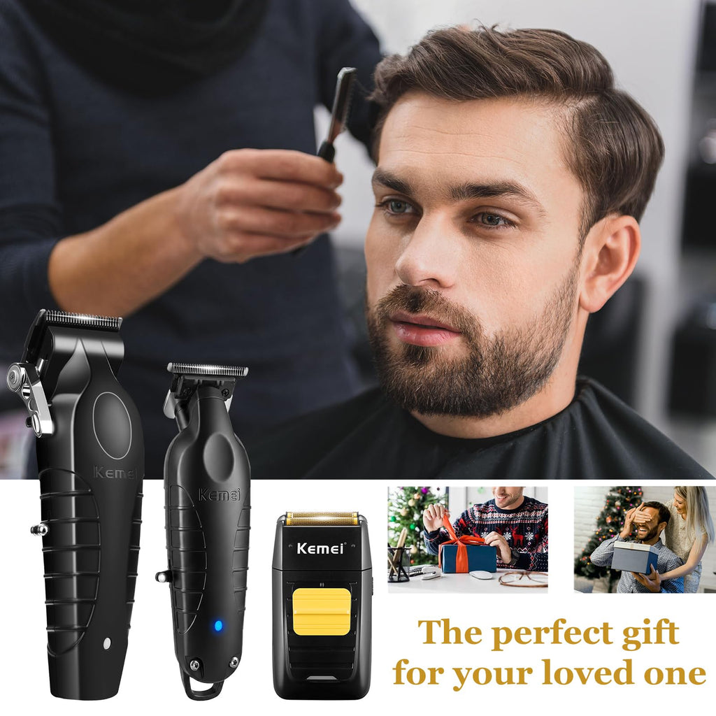 KEMEI Professional Hair Clippers and Trimmers Set Cordless Barber Clippers