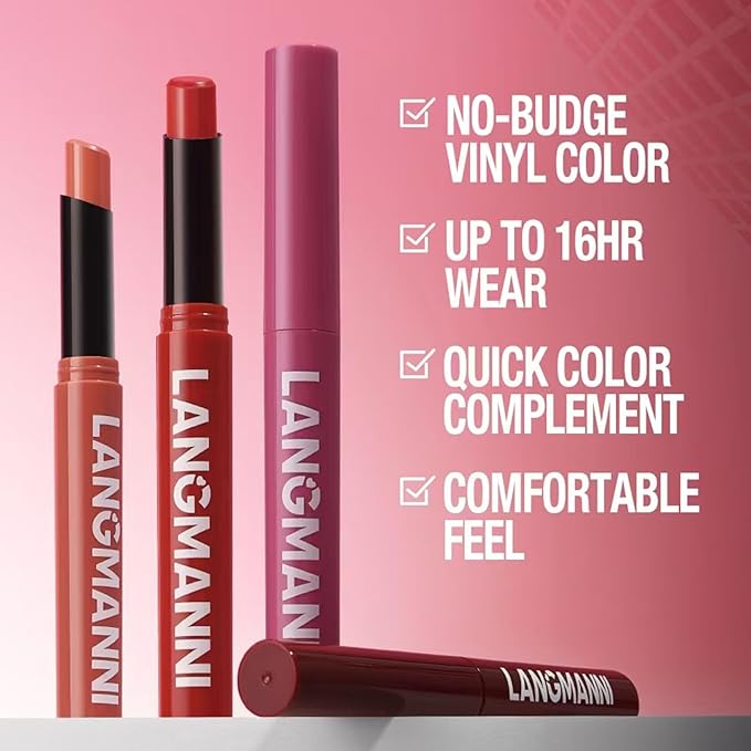 TWLBXMG Matte Lipstick Single, Long Lasting Waterproof Velvet Lipsticks, High Pigment Non-Stick Cup Not Fade Lipstick for Women，Quick Makeup Lightweight Portable # 10