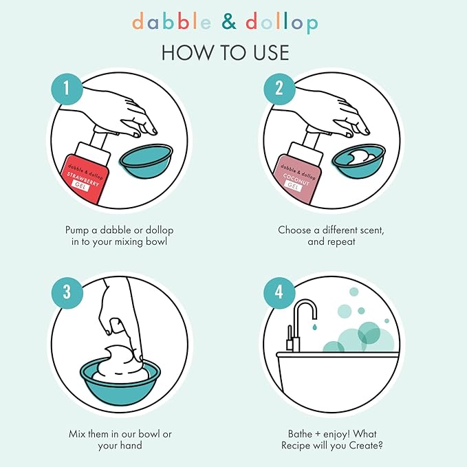 Dabble & Dollop Tangerine + Vanilla Kids 3-in-1 Body Wash, Shampoo & Bubble Bath Bundle – Gel + Foam Whip Set, Tear-Free, Gentle, Natural-Origin, Hypoallergenic and Safe for Sensitive Skin (Pack of 2)