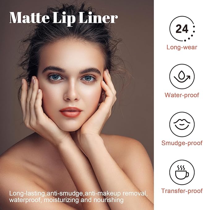 dfjdskl Tattoo Lip Liner, Waterproof & Transfer-proof Peel Off Lip Stain with Matte Finish
