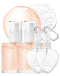 Vitkle Apricot Collagen Gel Serum Mist Korean Face Moisturizer Spray - 8 Layer Hyaluronic Acid and Bakuchiol - Heart Shape Clear Keychain Refillable Travel Portable Bottle, 6.76 fl.oz
