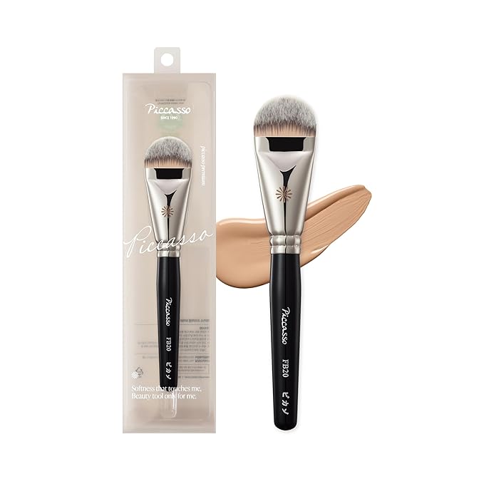 Piccasso FB20 Flat Foundation Brush for Liquid Makeup, Cream Foundation