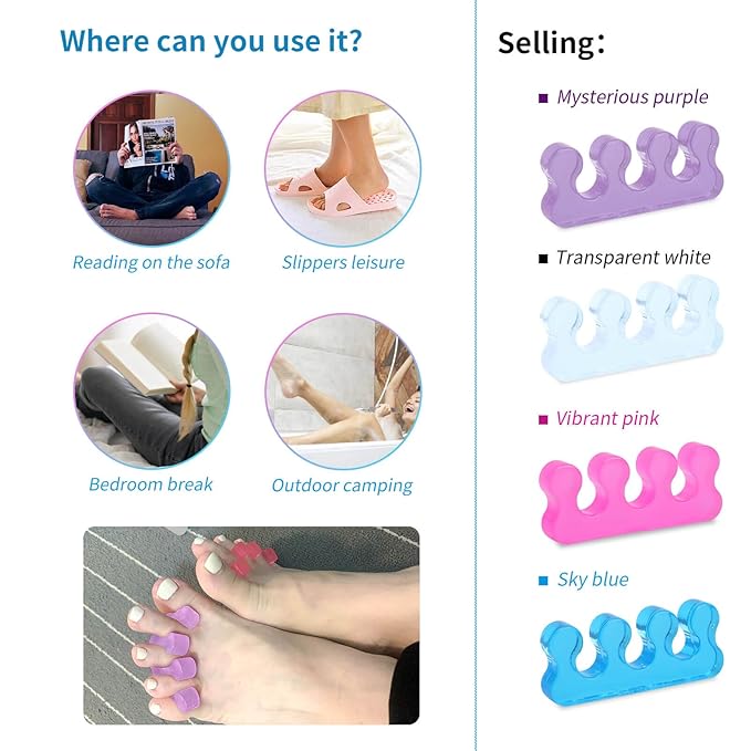 SUNFATT Toe Separators for Women,Toe Spacers for Women,Pedicures Toe Separators Use for Separation of Toenails or Nails,Beauty Pedicure Tools Suitable for Supplies for a Salon Pedicure