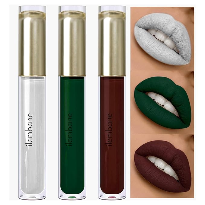 ilembane Matte Liquid Lipstick Set, Long Lasting Vegan, Artistic Color Trio
