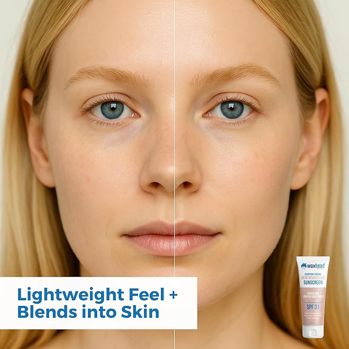 Tinted Mineral Sunscreen for Face SPF 31, Zinc Oxide Sensitive Skin - Light